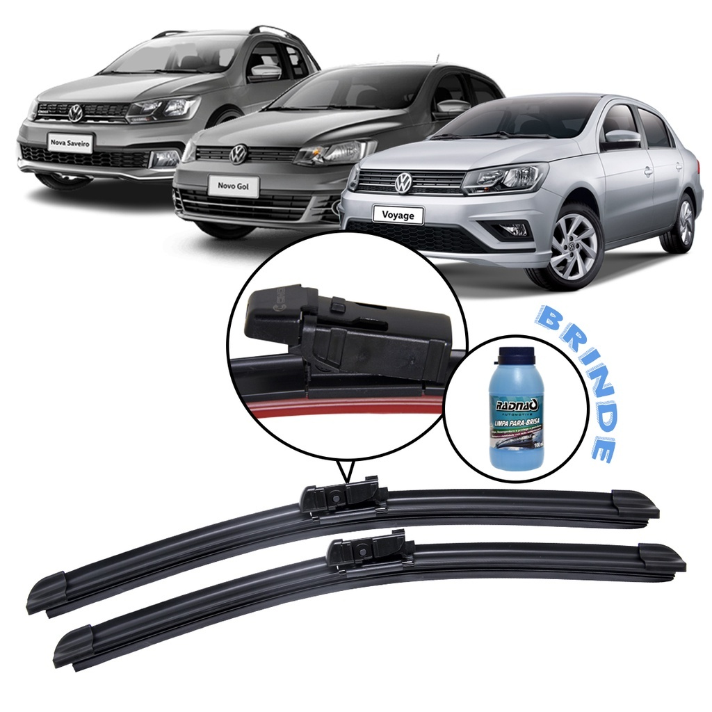Limpador Para-brisa Par Palheta Cinoy Para Carro Volkswagen Gol Saveiro Voyage G6 G7 G8 - Oferta na Shopee
