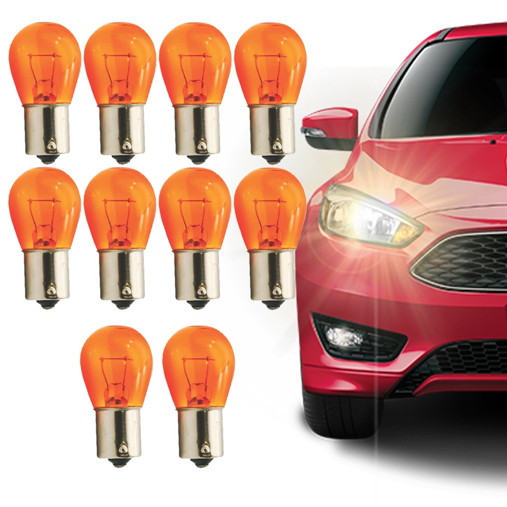 Kit com 10 Lâmpadas Halógenas PY21W 1 Polo - 12V 21W BAU15s Âmbar Kit com 10 Lâmpadas Halógenas PY21W 1 Polo - 12V 21W BAU15s Âmbar - Oferta na Shopee