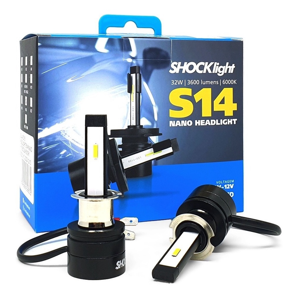 Lampada Super Led Mini Shocklight 32w S14 Nano H3 6000k Lampada Super Led Mini Shocklight 32w S14 Nano H3 6000k - Oferta na Shopee