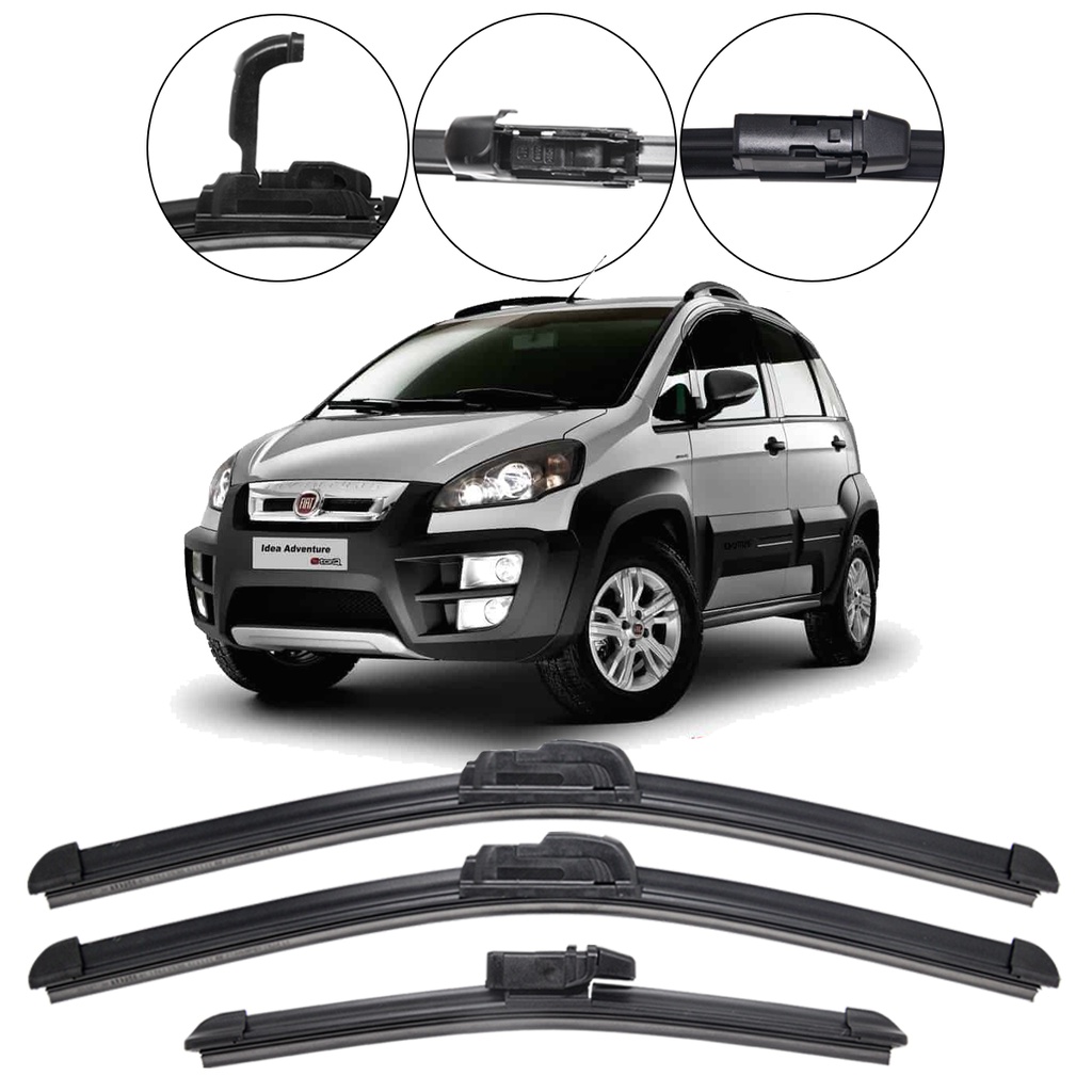 Kit 3 Palhetas Limpador Parabrisa Dianteiro + Traseiro Fiat Idea 2006 2007 2008 2009 2010 Kit 3 Palhetas Limpador Parabrisa Dianteiro + Traseiro Fiat Idea 2006 2007 2008 2009 2010 - Oferta na Shopee