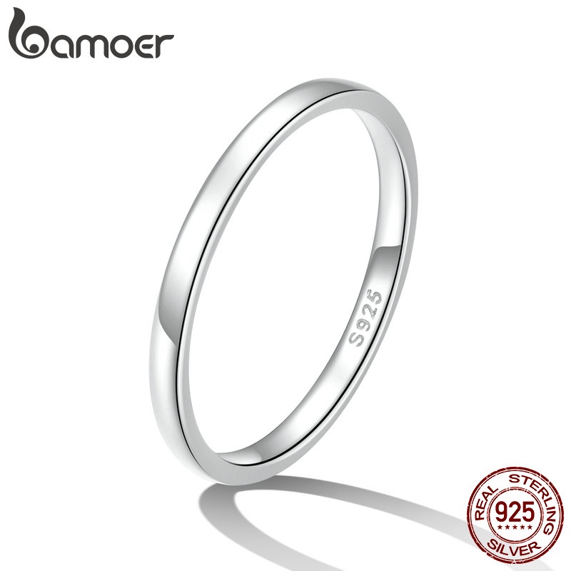 Bamoer Rings Anel De Dedo De Prata 925 Simples Acessório De Moda Jóias Presente Para Mulheres - Oferta na Shopee