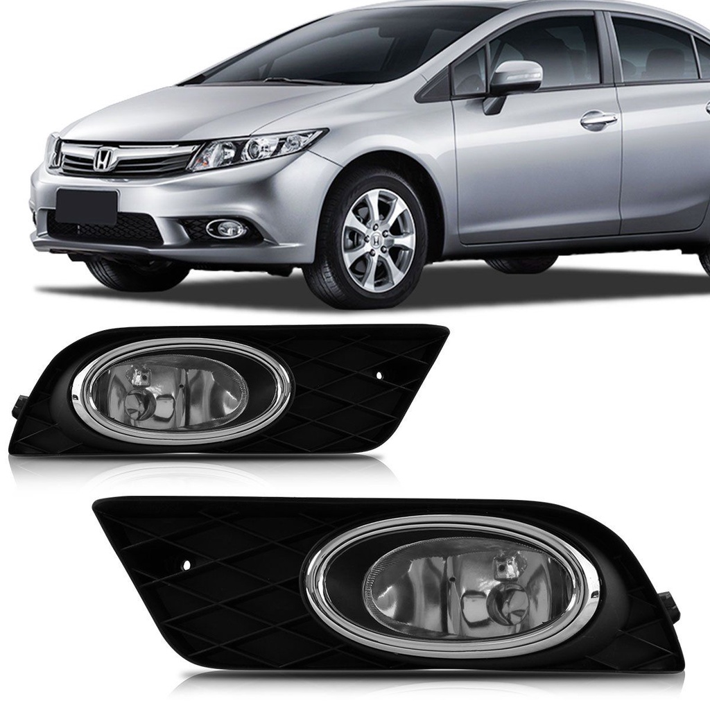 Farol Milha Civic 2012 2013 2014 Com Moldura Farol Milha Civic 2012 2013 2014 Com Moldura - Oferta na Shopee