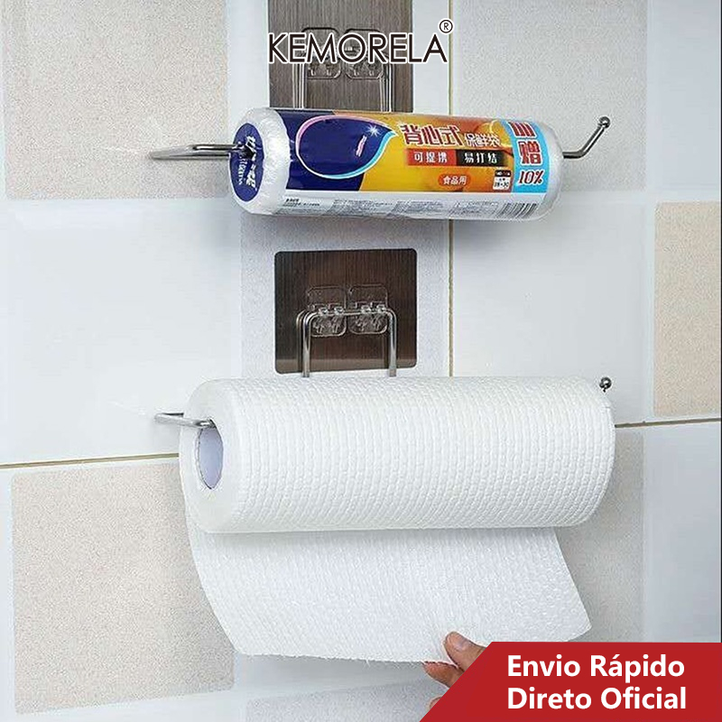 Suporte De Papel Higiênico Pendurado Toalha De Banheiro De Cozinha Racks De Armazenamento Doméstico - Oferta na Shopee