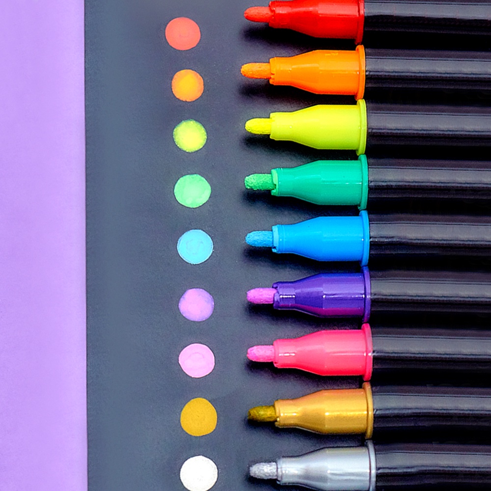 Giz Liquido Lavável Com 6 Cores Marca Texto Coloridos Metalizados Tons Pasteis Candy Color Papelaria - Oferta na Shopee