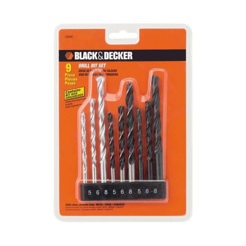 JOGO DE BROCAS COMBINADO 9 PCS 15560EP BLACK DECKER JOGO DE BROCAS COMBINADO 9 PCS 15560EP BLACK DECKER - Oferta na Shopee