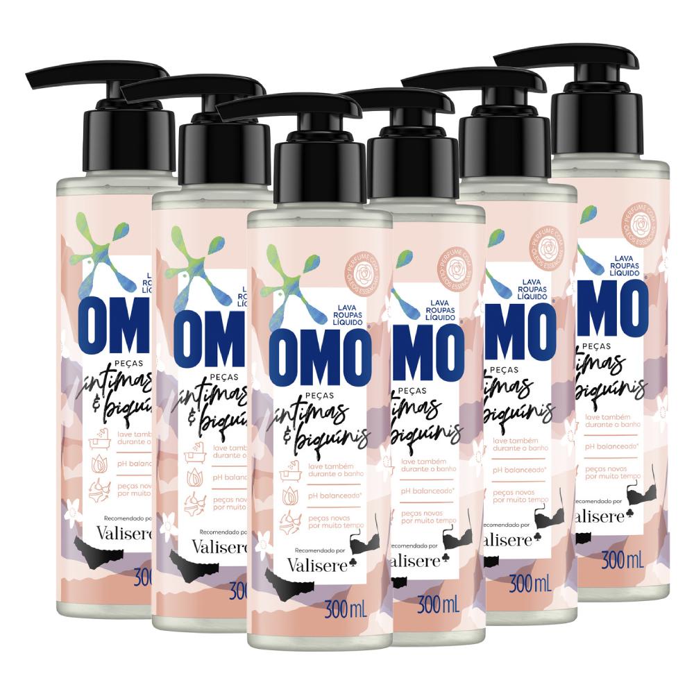 Kit 6 Lava Roupas Omo Líquido Roupas Íntimas & Biquínis 300ml - Oferta na Shopee