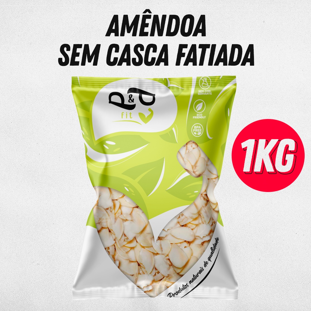 Amêndoa Laminada - Premium Selecionada - P&P FIT - Oferta na Shopee