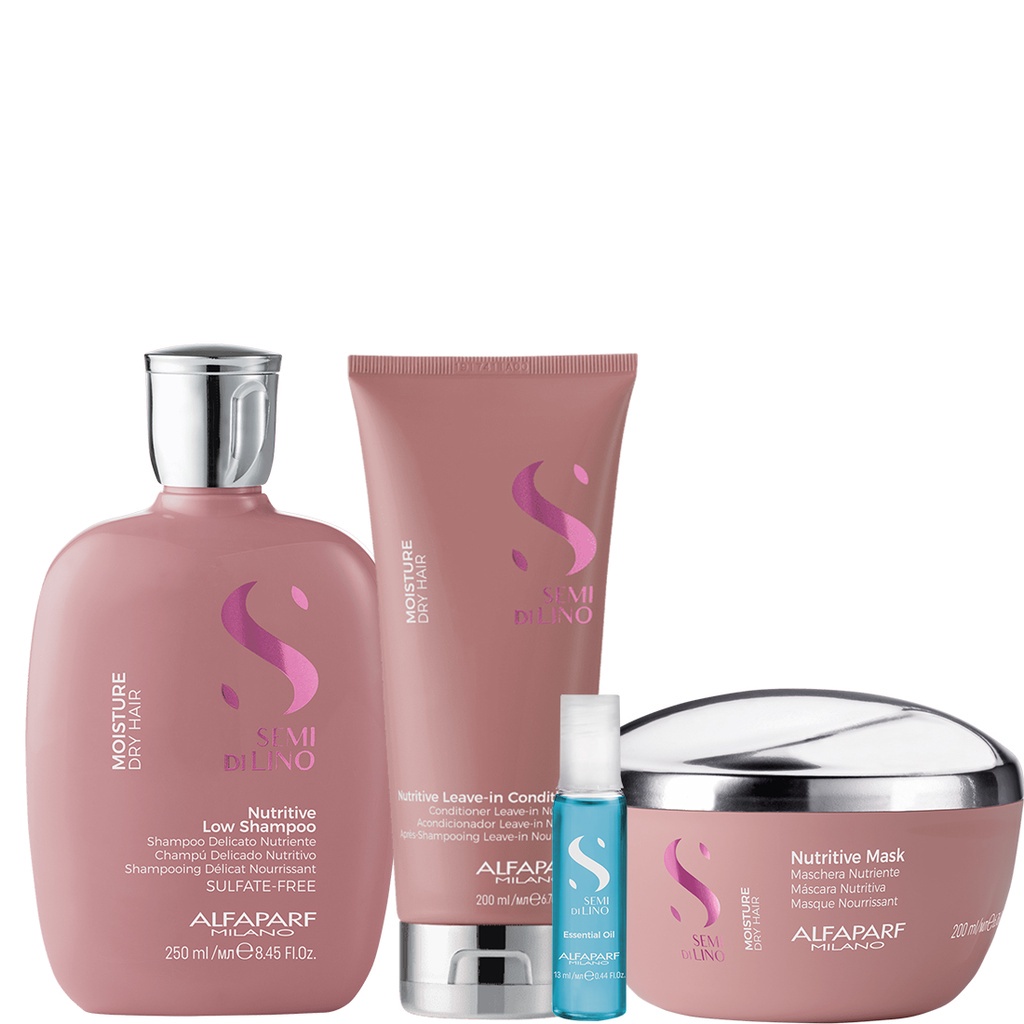 Kit Moisture Shampoo, Condi, Máscara e Ampola - Alfaparf Kit Moisture Shampoo