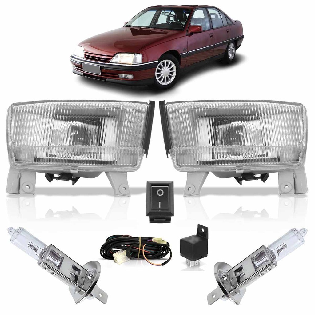 Kit Farol Milha Auxiliar Completo + Lâmpada H3 Omega 1993 1994 1995 1996 1997 1998 Lente Estriado Vidro Kit Farol Milha Auxiliar Completo + Lâmpada H3 Omega 1993 1994 1995 1996 1997 1998 Lente Estriado Vidro - Oferta na Shopee