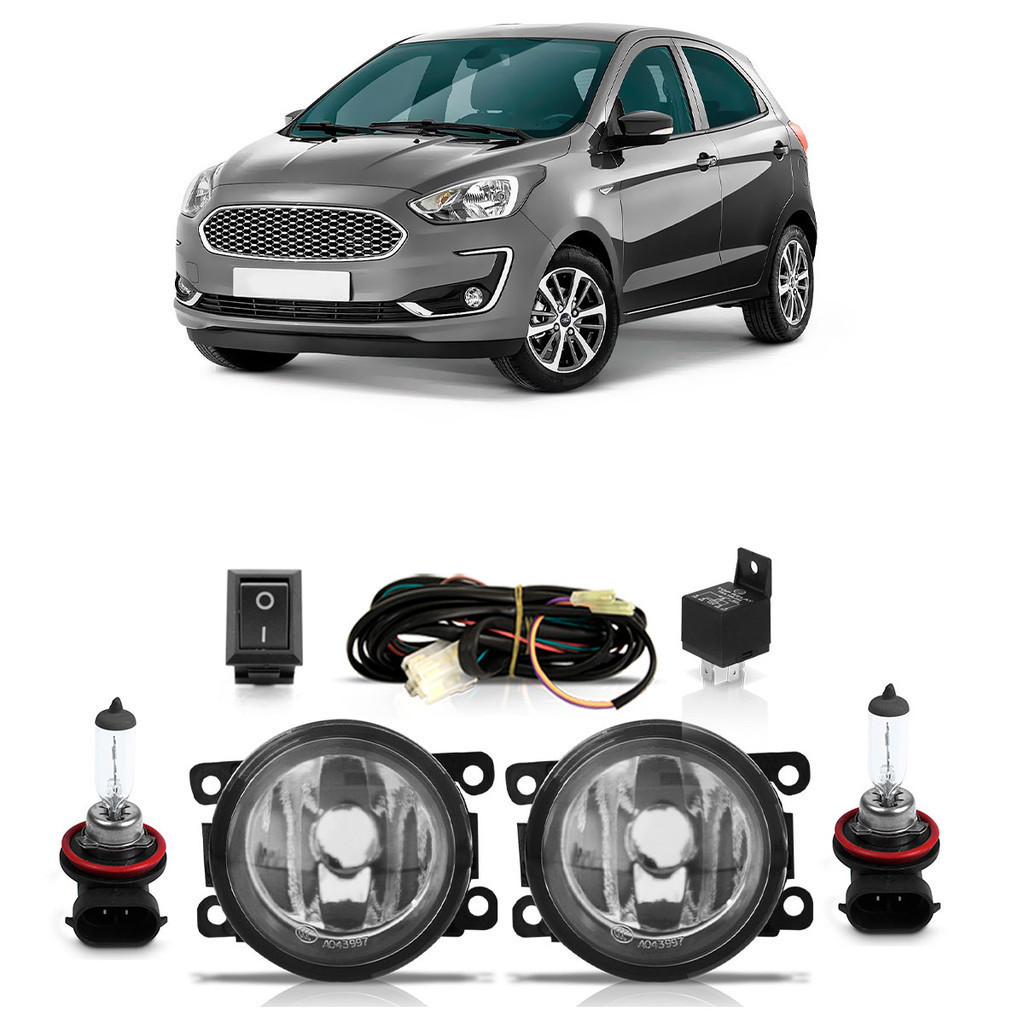 Kit Par Farol Milha Auxiliar Ka 2014 2015 A 2020 + Par Lâmpada Halógena Completo Lente Lisa Vidro Kit Par Farol Milha Auxiliar Ka 2014 2015 A 2020 + Par Lâmpada Halógena Completo Lente Lisa Vidro - Oferta na Shopee