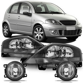 Kit Farol Dianteiro C3 2009 2010 2011 Máscara Negra + Par Farol De Milha Auxiliar Kit Farol Dianteiro C3 2009 2010 2011 Máscara Negra + Par Farol De Milha Auxiliar - Oferta na Shopee