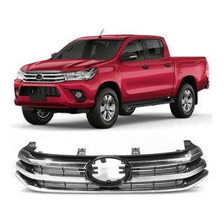 Grade Dianteira Hilux Pickup Sr Srv Srx Std 2016 2017 2018 Preta Com Friso Cromado Grade Dianteira Hilux Pickup Sr Srv Srx Std 2016 2017 2018 Preta Com Friso Cromado - Oferta na Shopee