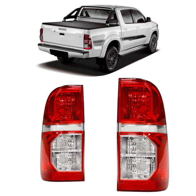 Par Lanterna Traseira Hilux Pickup Sr 2012 2013 2014 2015 Bicolor Lente Lisa Acrilico Par Lanterna Traseira Hilux Pickup Sr 2012 2013 2014 2015 Bicolor Lente Lisa Acrilico - Oferta na Shopee