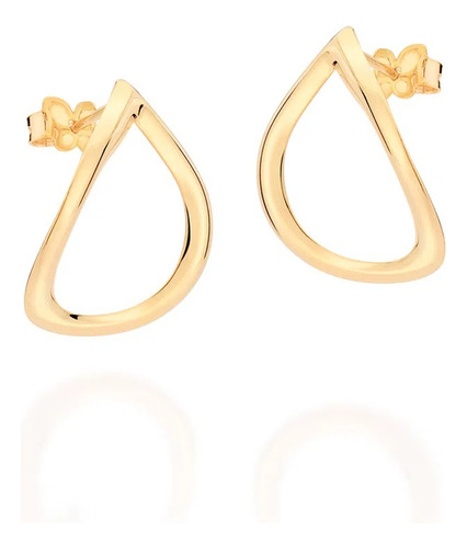 Brinco Vazado Rommanel Feminino Gota Folheado A Ouro 527181 527181 - Oferta na Shopee