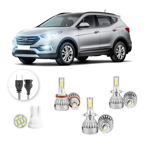 Lâmpadas Ultra Led Hyundai Grand Santa Fé 20000lm Alto Baixo e Milha + Pingo Led Lâmpadas Ultra Led Hyundai Grand Santa Fé 20000lm Alto Baixo e Milha + Pingo Led - Oferta na Shopee