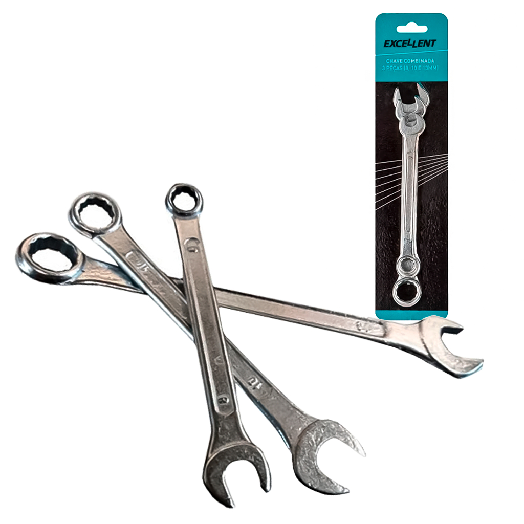 Kit Jogo De Chave Combinada 8 A 13mm 3 Peças Aço Forjado Resistente Aperto Rápido Multiuso Kit Jogo De Chave Combinada 8 A 13mm 3 Peças Aço Forjado Resistente Aperto Rápido Multiuso - Oferta na Shopee