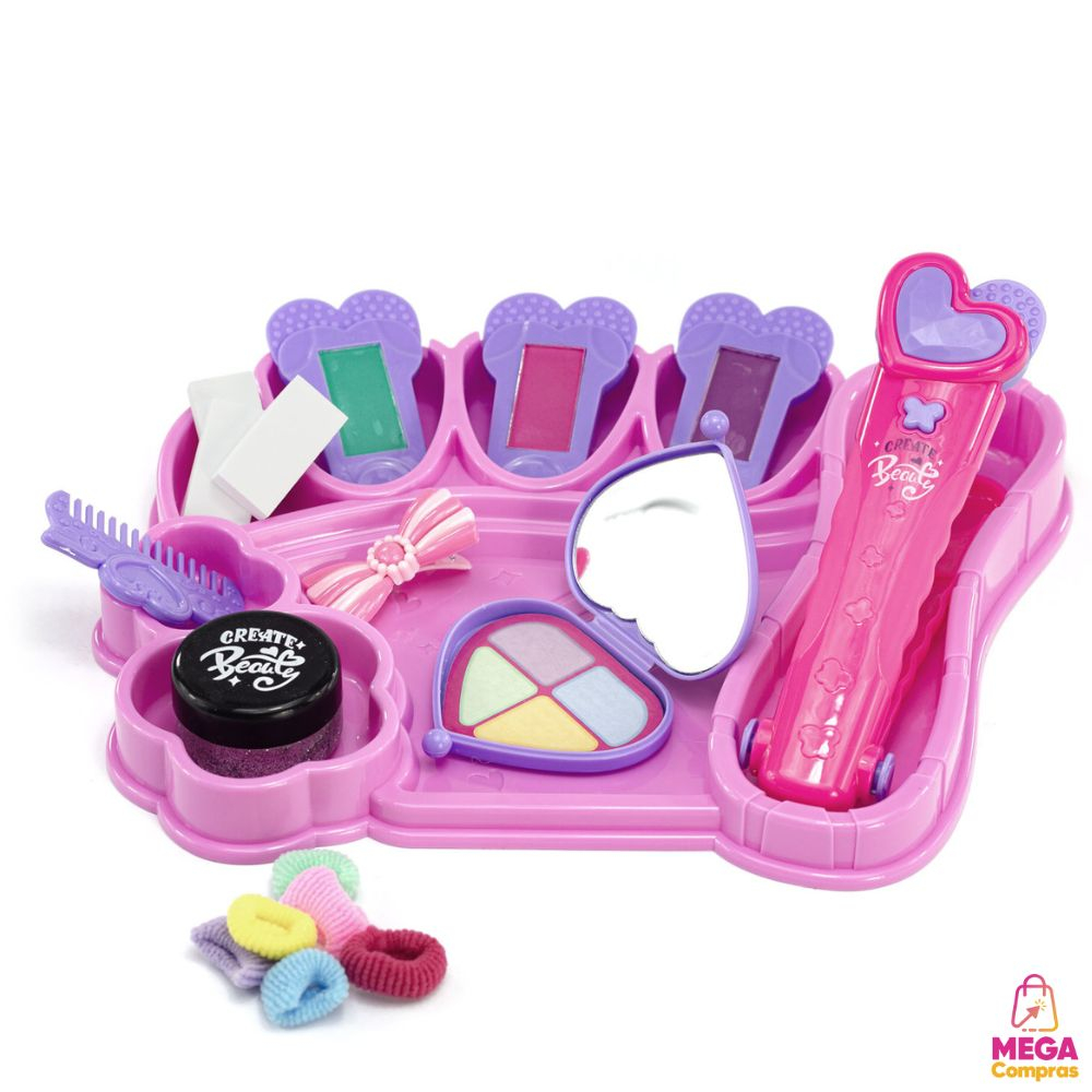 Brinquedo Menina Maquiagem Infantil Kit Beleza Completo Mechas Coloridas para Cabelo Maquiagem para Crianças Presente - Oferta na Shopee