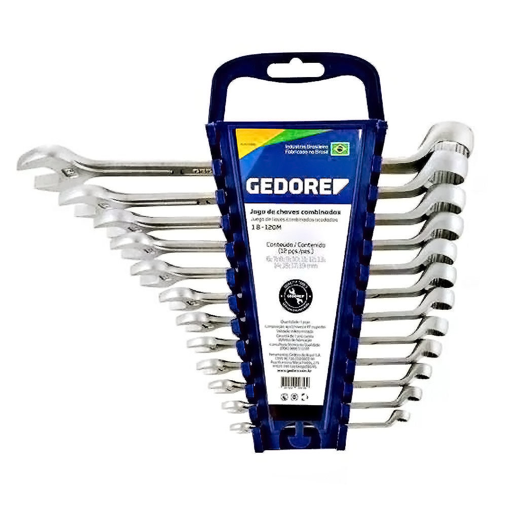 Jogo De Chaves Combinadas 6 a 19mm com 12 Peças Gedore 1B-120M Jogo De Chaves Combinadas 6 a 19mm com 12 Peças Gedore 1B-120M - Oferta na Shopee