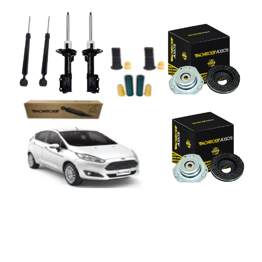 Kit 4 Amortecedor Monroe + Kit + Coxim C/ rolamento Axios New Fiesta 2010 até 2019 Kit 4 Amortecedor Monroe + Kit + Coxim C/ rolamento Axios New Fiesta 2010 até 2019 - Oferta na Shopee