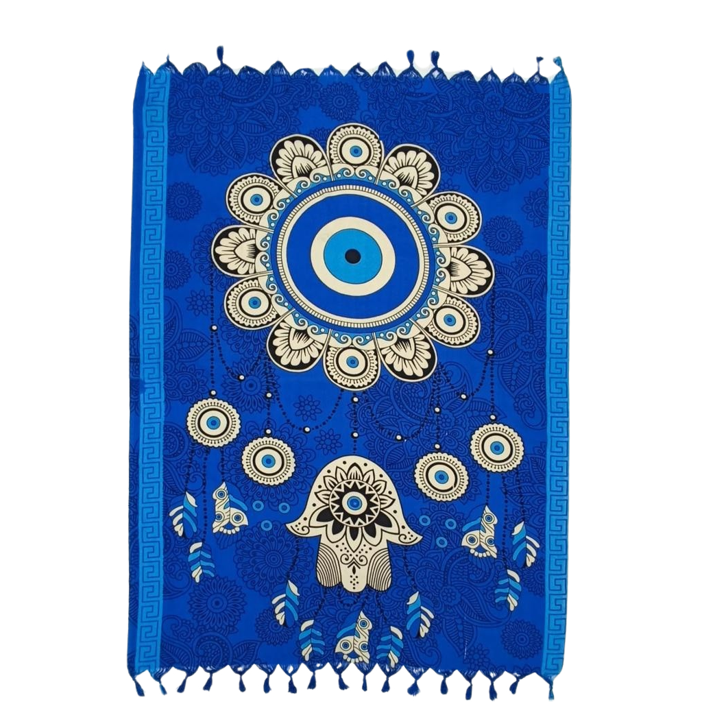 Canga de Praia Poliéster Mão de Fatima Olho Grego Mandala  Grande - Oferta na Shopee