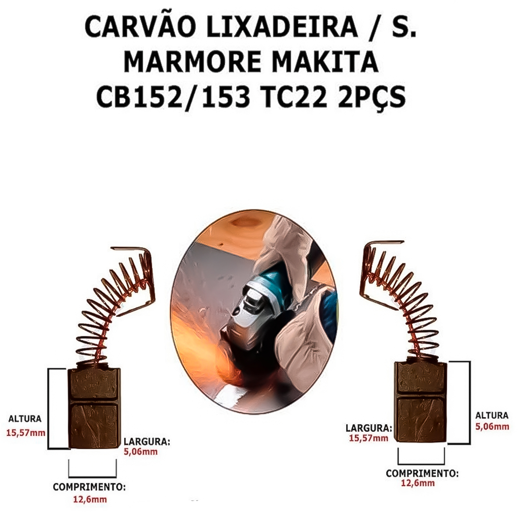 Jogo Kit 2 Escova Carvão Lixadeira / Serra Mármore Makita Cb152 Tc 22 Jogo Kit 2 Escova Carvão Lixadeira / Serra Mármore Makita Cb152 Tc 22 - Oferta na Shopee