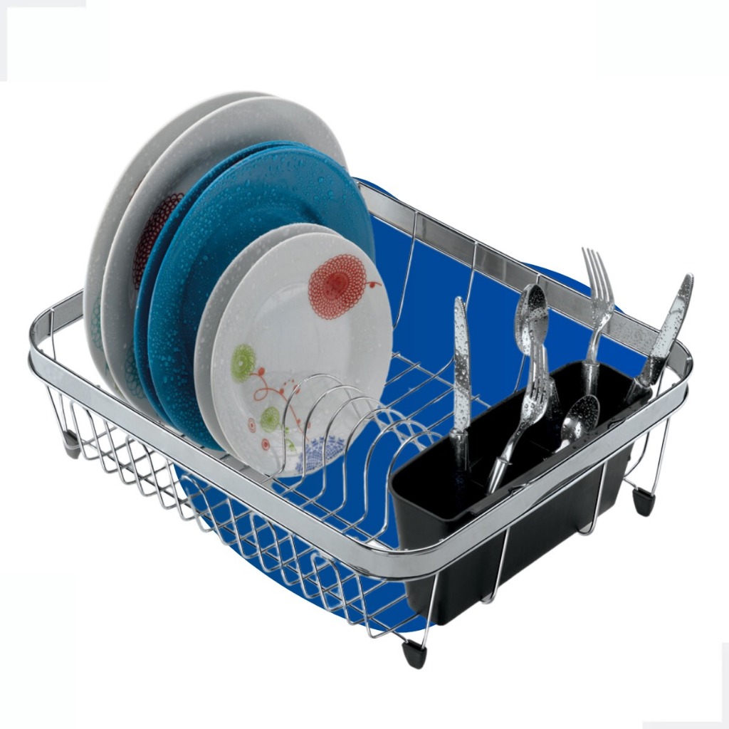 Escorredor de Louça Aço Inox Prato Copos Talheres Utensilios Porta Talher Pia Cozinha Cromado Arthi - Oferta na Shopee