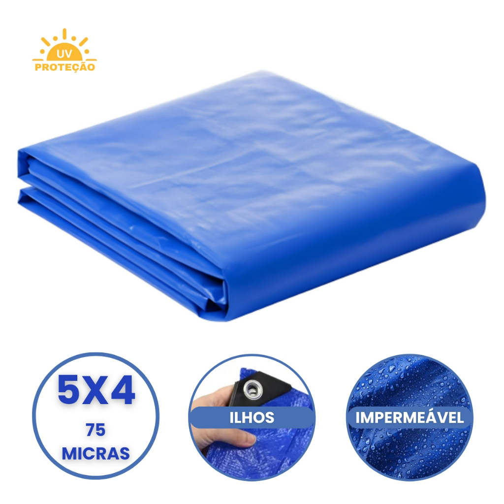 Lona Plastica Cobertura Impermeavel Azul 5x4 Starfer Lona Plastica Cobertura Impermeavel Azul 5x4 Starfer - Oferta na Shopee