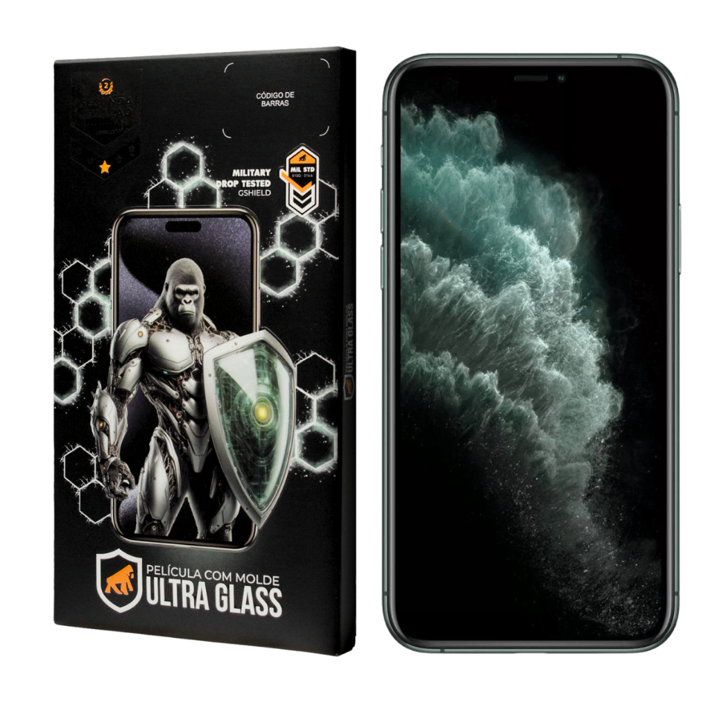 Película Ultra Glass Gshield p/ iPhone 11 Pro – Vidro Duplo Temperado e Bordas Reforçadas Película Ultra Glass Gshield p/ iPhone 11 Pro – Vidro Duplo Temperado e Bordas Reforçadas - Oferta na Shopee