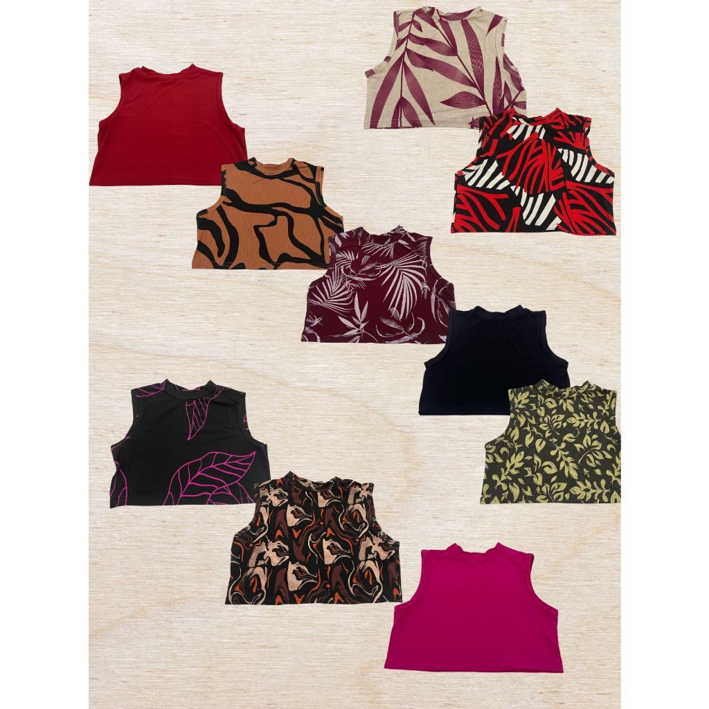 Kit 10 Top Cropped lindo gola alta tamanho único moda blogueira  blusinha fitness academia - Oferta na Shopee