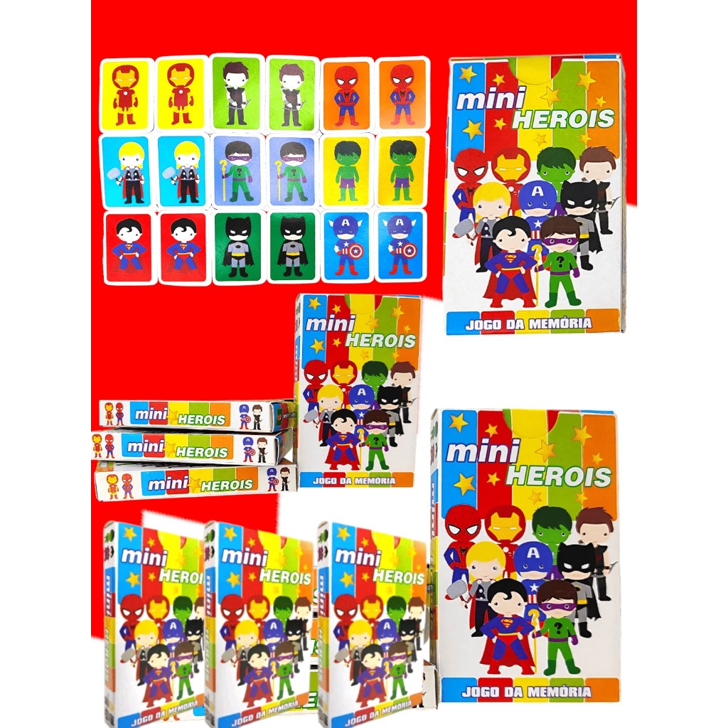 Kit 40 Jogo Da Memoria Mini Herois Infantil P/ Kit Festa Aniversario Lembrancinha Quermesse novo Kit 40 Jogo Da Memoria Mini Herois Infantil P/ Kit Festa Aniversario Lembrancinha Quermesse novo - Oferta na Shopee