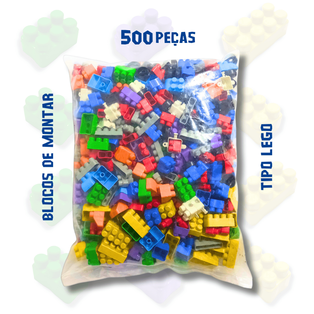 Blocos de Montar 500 Peças Brinquedo Infantil Didatico Bloquinhos de Encaixar Monta Monta Educativo Blocos de Montar 500 Peças Brinquedo Infantil Didatico Bloquinhos de Encaixar Monta Monta Educativo - Oferta na Shopee