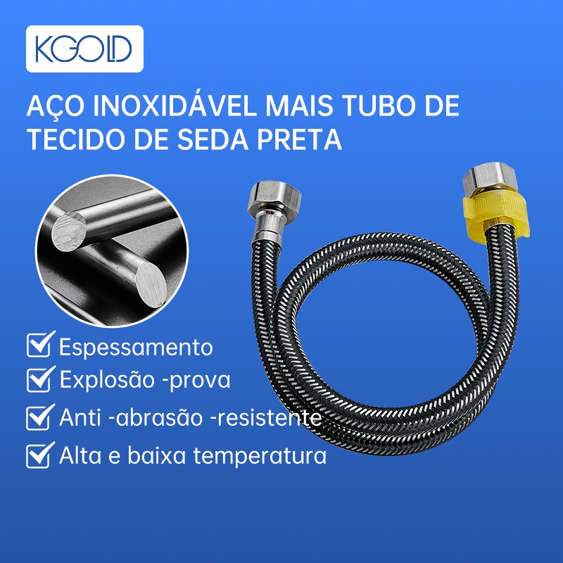 Tubo De Entrada De Água Da Torneira Fria Quente E 304 Fio De Aço Inoxidável Comprimento Do 60CM - Oferta na Shopee