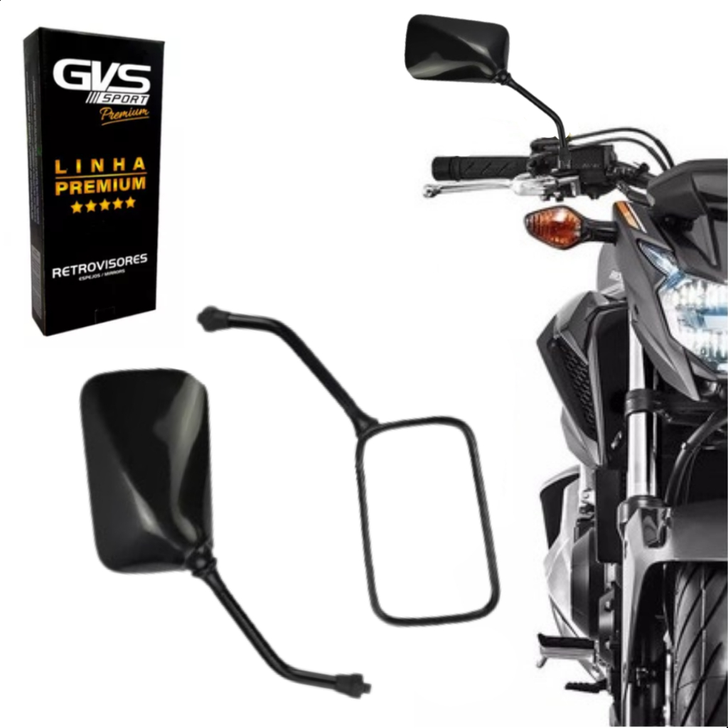 Retrovisor Gvs Moto Para Strada Twister Abs Preto Lente Convexa Par Retrovisor Gvs Moto Para Strada Twister Abs Preto Lente Convexa Par - Oferta na Shopee