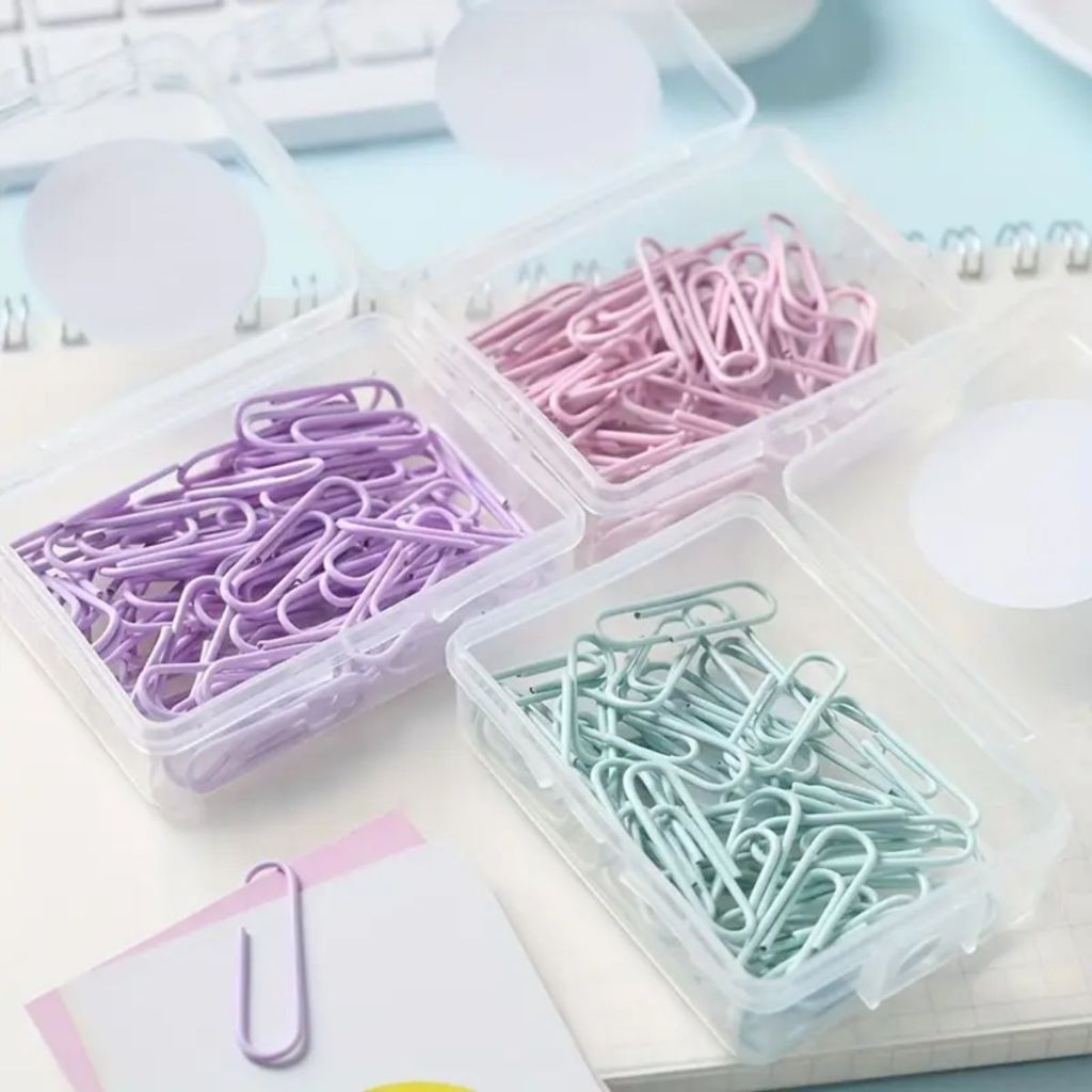 Conjunto de 50 Mini Clips de Papel Metálicos Candy Colors 28mm Fofo Pequeno Escritório Escolar Folha - Oferta na Shopee