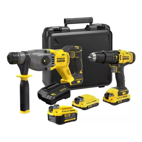 Furadeira Parafusadeira Stanley 20V SCD711C2K + Martelete SBH900 C/ 3 Baterias Profissional Furadeira Parafusadeira Stanley 20V SCD711C2K + Martelete SBH900 C/ 3 Baterias Profissional - Oferta na Shopee