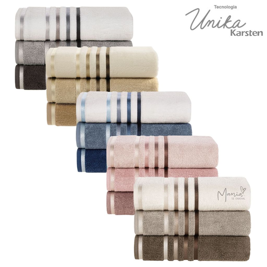 Kit 3 Toalhas De Rosto Karsten Lumina Toque Macio 100% Algodão Ótima Absorção Fio Penteado Unika - Oferta na Shopee