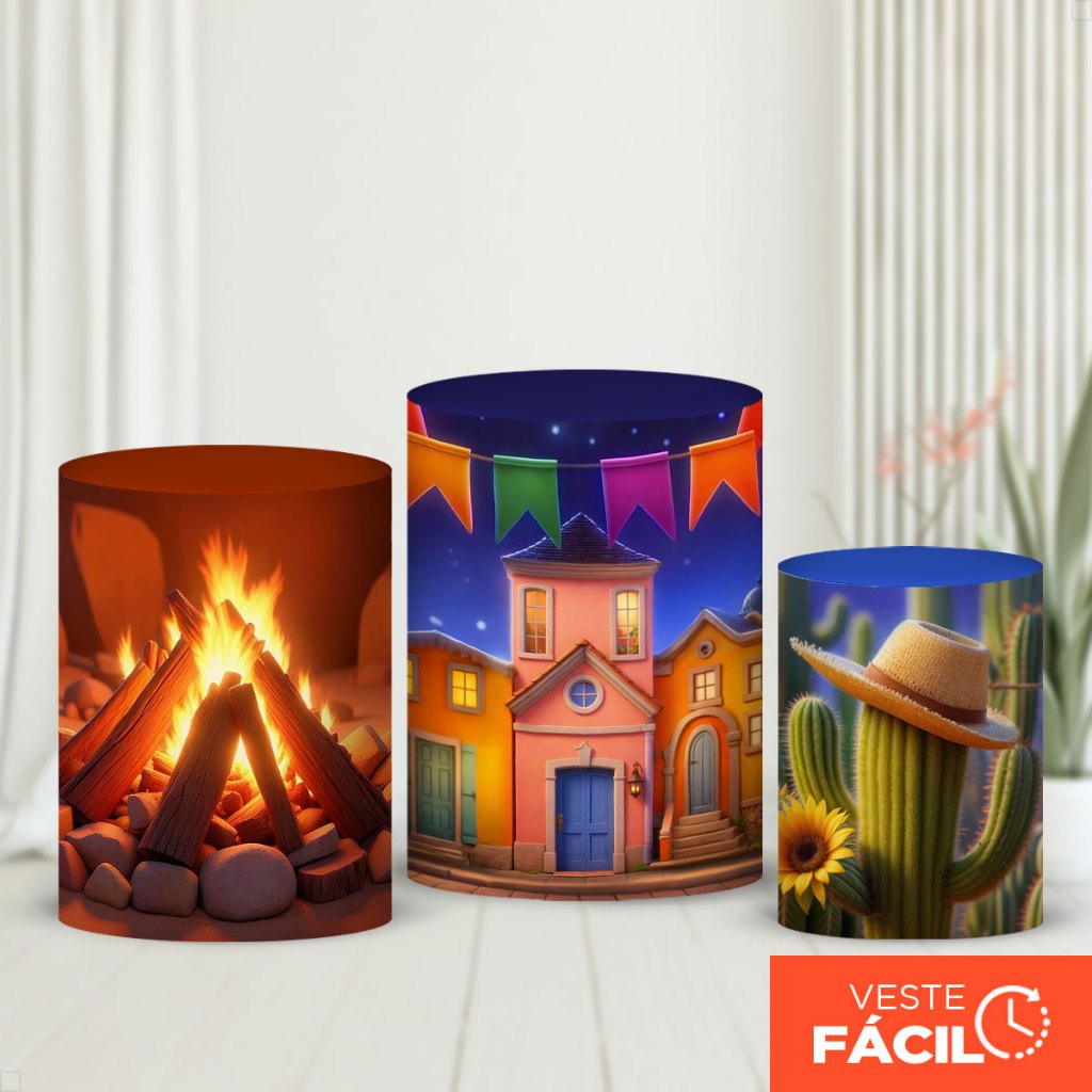 Capas De Cilindros Festa Junina Em Tecido Sublimado Veste Fácil C/Elástico 3D Decoração Festa de São João – CND-842 Capas De Cilindros Festa Junina Em Tecido Sublimado Veste Fácil C/Elástico 3D Decoração Festa de São João – CND-842 - Oferta na Shopee