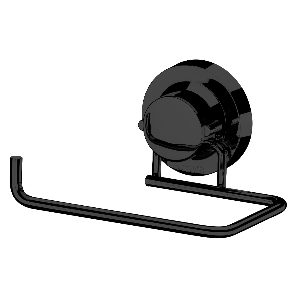 Porta Papel Higiênico Future Praticità Ônix Utile Ventosa Cor Preto Sem Furos 4055OX - Oferta na Shopee