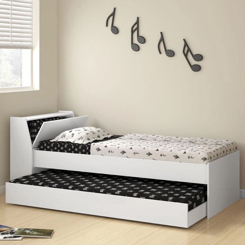 Cama Solteiro com Auxiliar - Bicama, Ditália Cama Solteiro com Auxiliar - Bicama