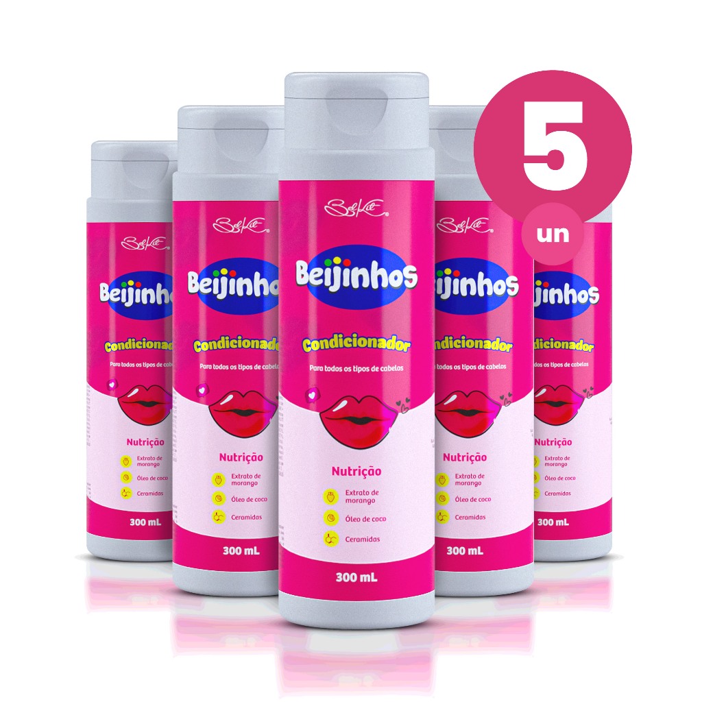 Kit 5 Condicionador Hidratante Beijinhos 300ml Belkit Kit 5 Condicionador Hidratante Beijinhos 300ml Belkit - Oferta na Shopee