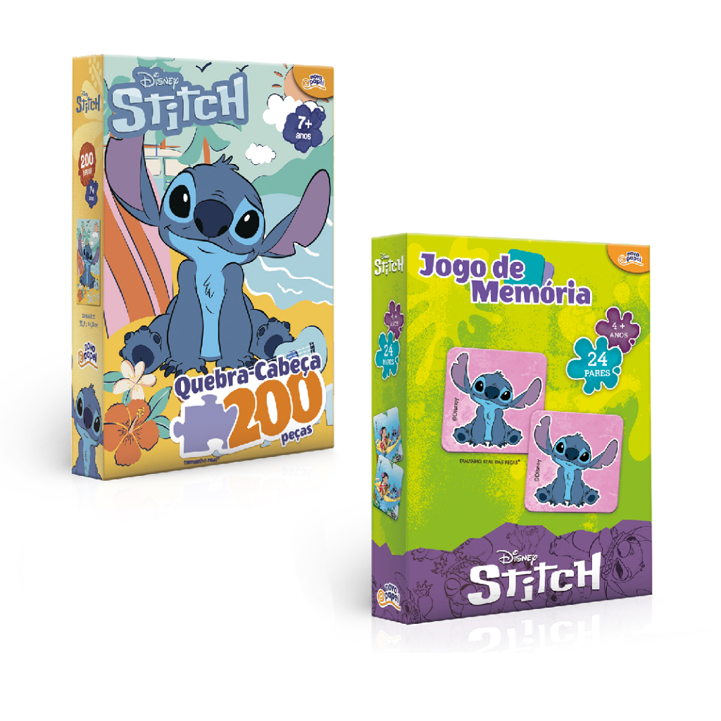 Kit Jogo da Memória & Quebra Cabeça 200 Peças Stitch - Toyster 8075/8093 Kit Jogo da Memória & Quebra Cabeça 200 Peças Stitch - Toyster 8075/8093 - Oferta na Shopee