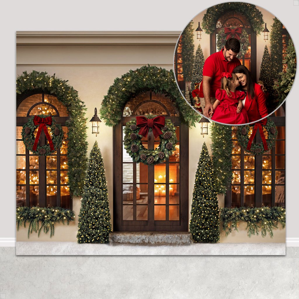 Fundo Fotográfico Natal Gigante Cenário Guirlanda 3