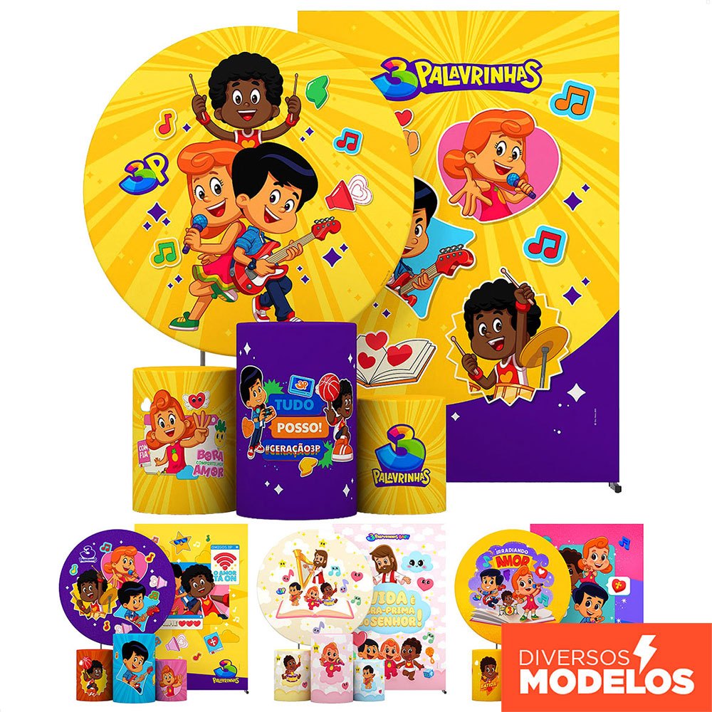 Kit Painel Casado Festa 3 Palavrinhas E Trio Capa Cilindro Sublimado Em Tecido Veste Fácil - Licenciado Kit Painel Casado Festa 3 Palavrinhas E Trio Capa Cilindro Sublimado Em Tecido Veste Fácil - Licenciado - Oferta na Shopee