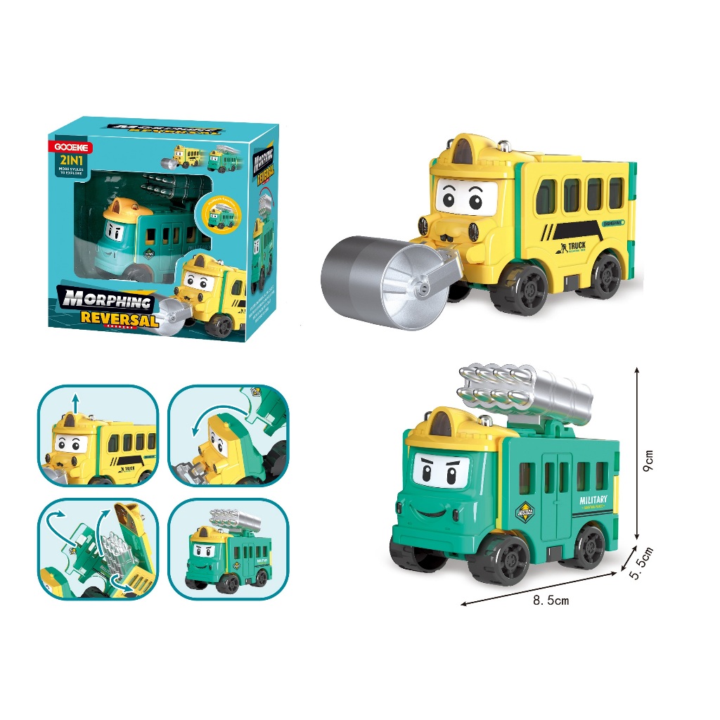 Caminhão de Fricção 2 em 1 Transformador Sortido - Tag Toys TGBUS01 Caminhão de Fricção 2 em 1 Transformador Sortido - Tag Toys TGBUS01 - Oferta na Shopee