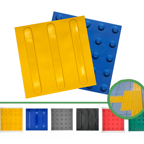 Kit 5 Piso Tátil PVC Alerta ou Direcional 25x25cm - Piso Podotátil Acessibilidade | Direct Borrachas - Oferta na Shopee