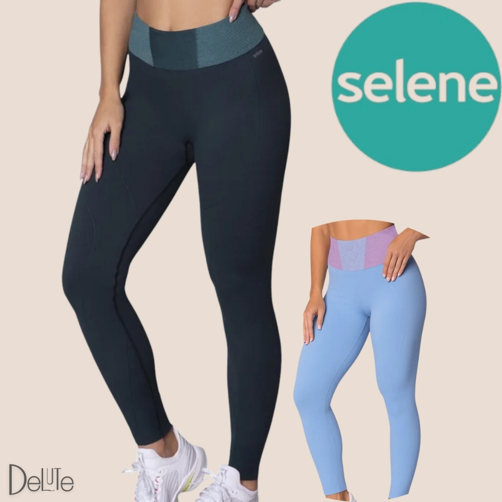 Legging sem costura Selene cintura alta fitness respiravel para treino - Oferta na Shopee