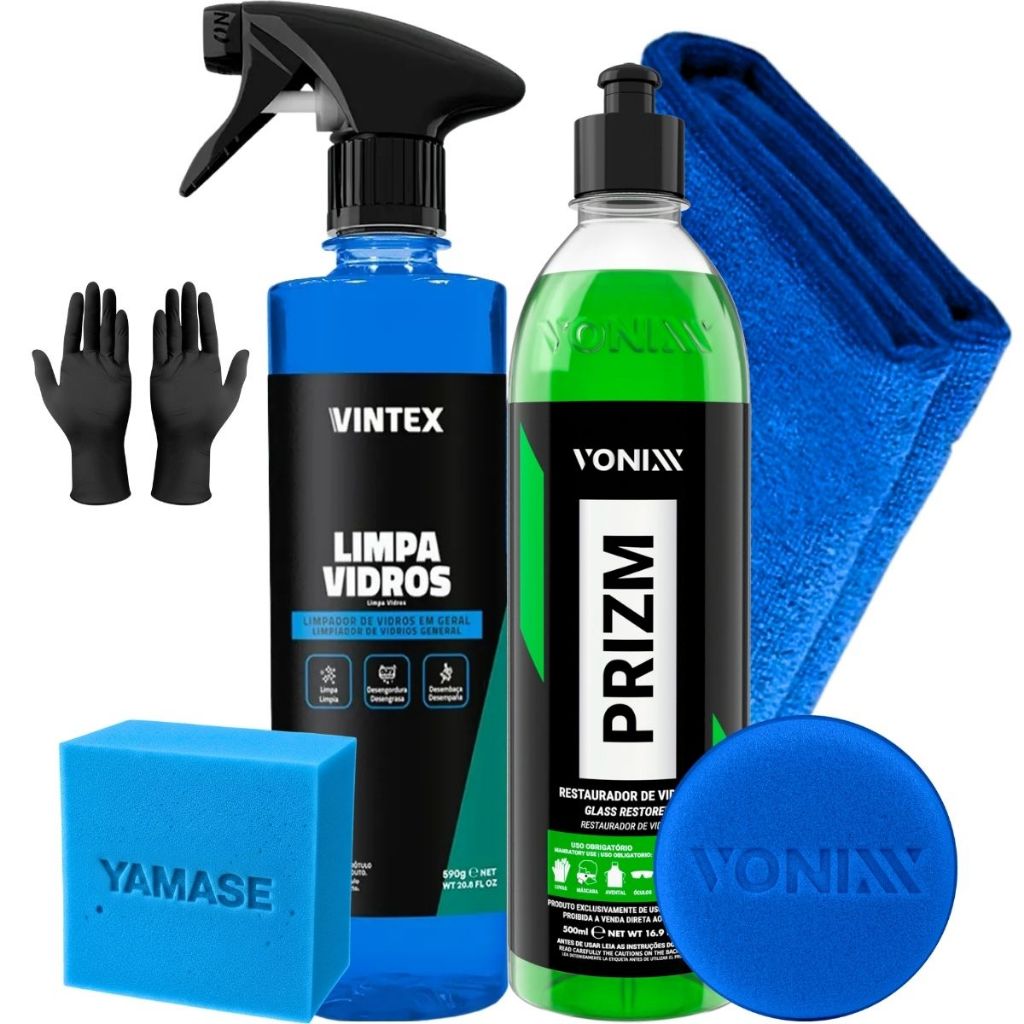 Prizm Removedor de Chuva Acida Restaurador + Limpa Vidros 500ml Aplicador Vonixx + Luva Pano - Oferta na Shopee