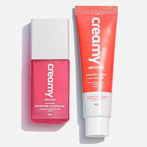 Kit Duo Gel-creme Hidratante Calmante - Calming Cream + Sérum Fortalecedor Antioleosidade - Niacinamide B - Oferta na Shopee