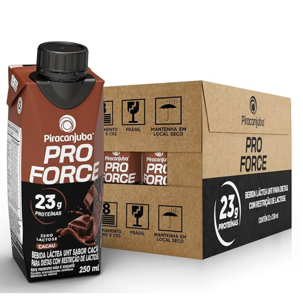Kit 36 Bebida Láctea Pro Force Cacau Piracanjuba 250ml cada.    A Bebida Láctea Pro Force Cacau Piracanjuba 250ml foi cr - Oferta na Shopee