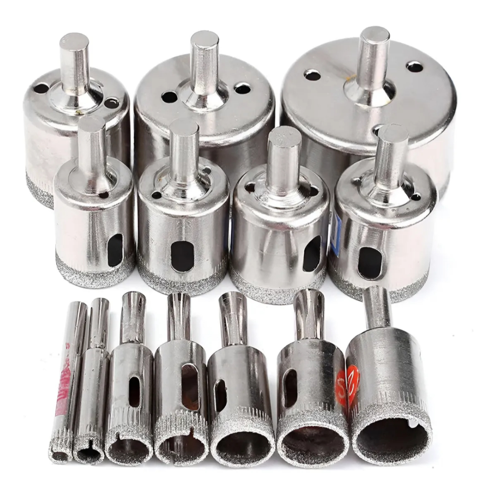 Kit 10 Serra Copo Brocas Diamantadas Para Vidro Mármore Cerâmica Porcelanato Azulejo Profissional Kit 10 Serra Copo Brocas Diamantadas Para Vidro Mármore Cerâmica Porcelanato Azulejo Profissional - Oferta na Shopee